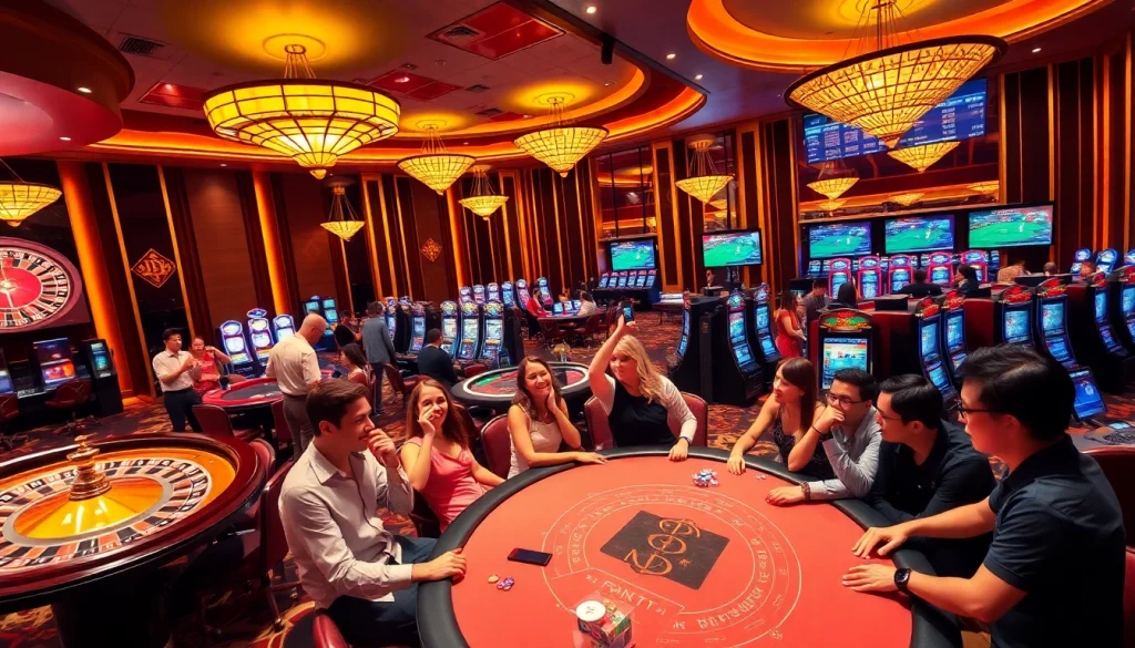 I9bet players winning at an elegant casino table, celebrating their luck in high-stakes action.