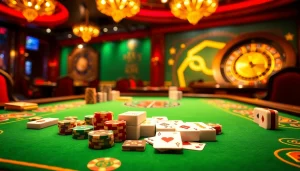 Link mahjong tiles arranged beautifully on a casino table, inviting players to connect and win.