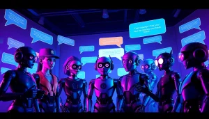 Vibrant digital scene showcasing the best nsfw ai chatbots with diverse characters and interactive elements.