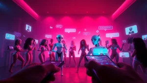 Dynamic NSFW AI chat scene with engaging characters and vibrant animations.