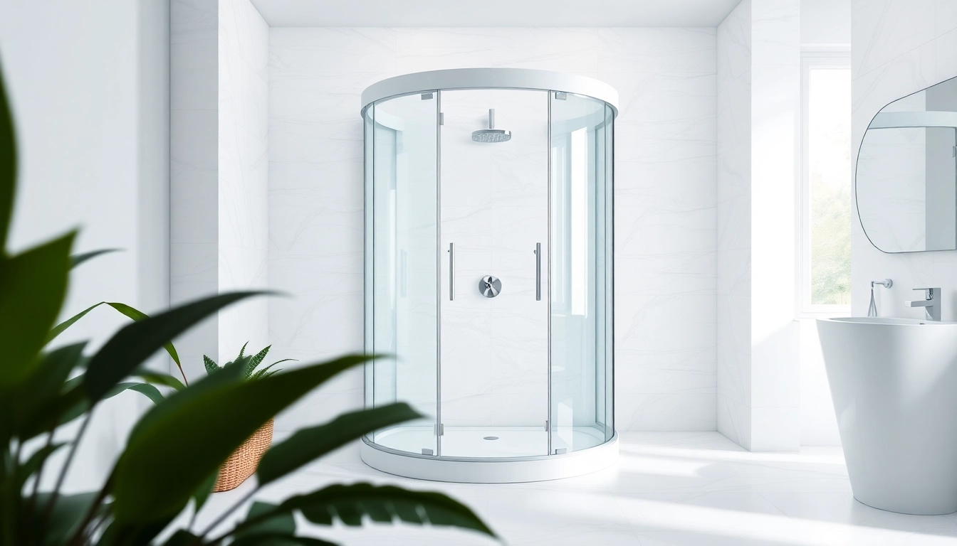 Erleben Sie die duschkabine 100x100 in einem modernen Badezimmer mit weichen Farbtönen.