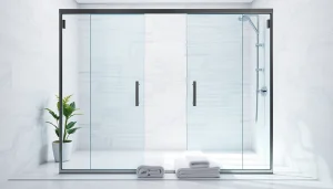 Discover elegant shower doors enhancing a luxurious bathroom with sleek designs and natural light.