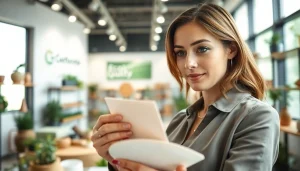 Ontdek duurzame kwaliteit bij een vrouw die eco-vriendelijke producten inspecteert.