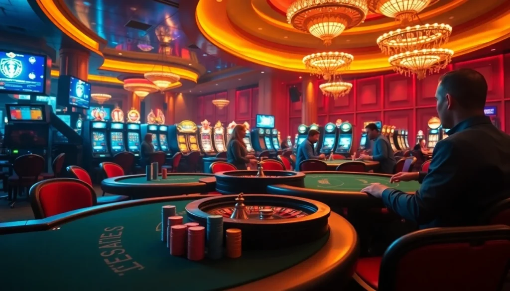 Experience the thrill of the hidden wiki 2026 with an exciting casino scene featuring poker tables and roulette wheels.