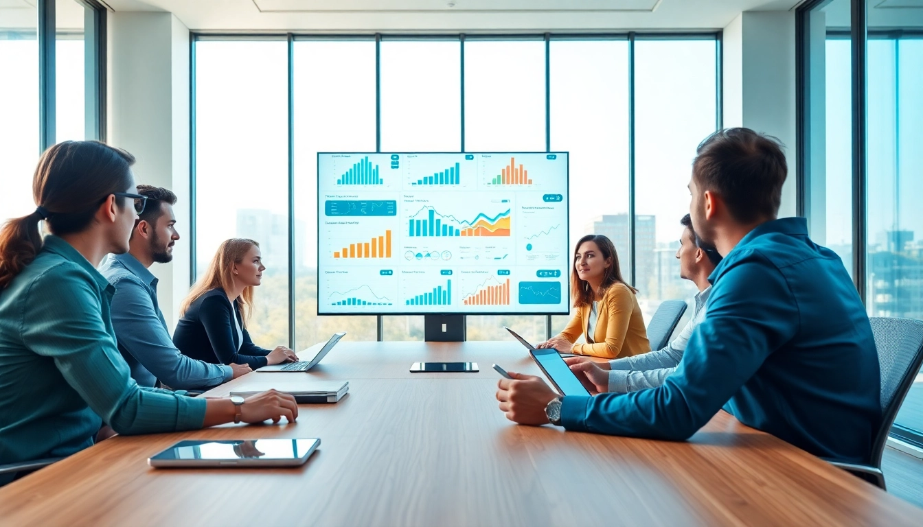 Analyze competitive intelligence faqs during an engaging business meeting with diverse team members.