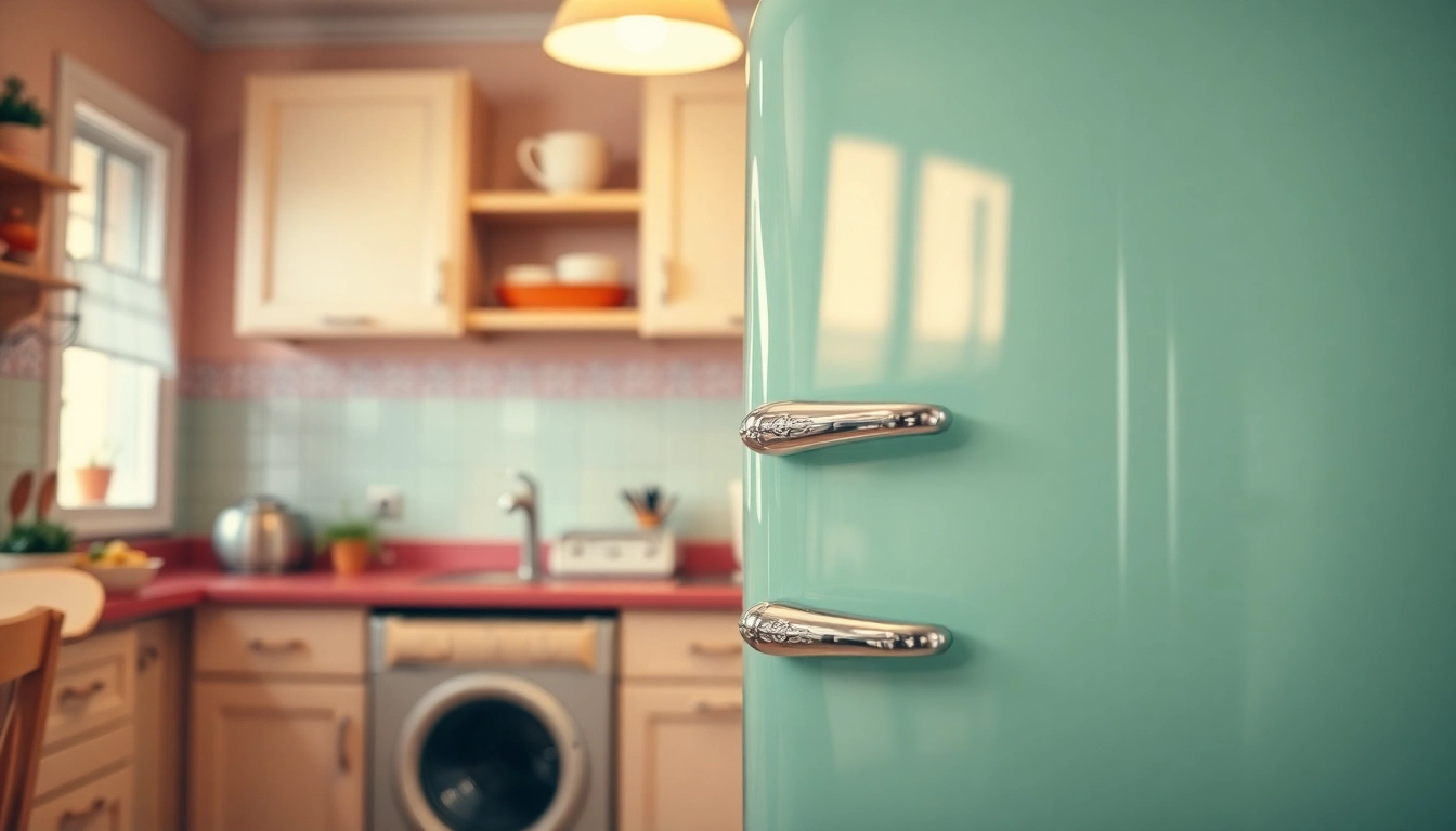 Admiring a Retro Appliance in a vintage kitchen highlighting its design and charm.