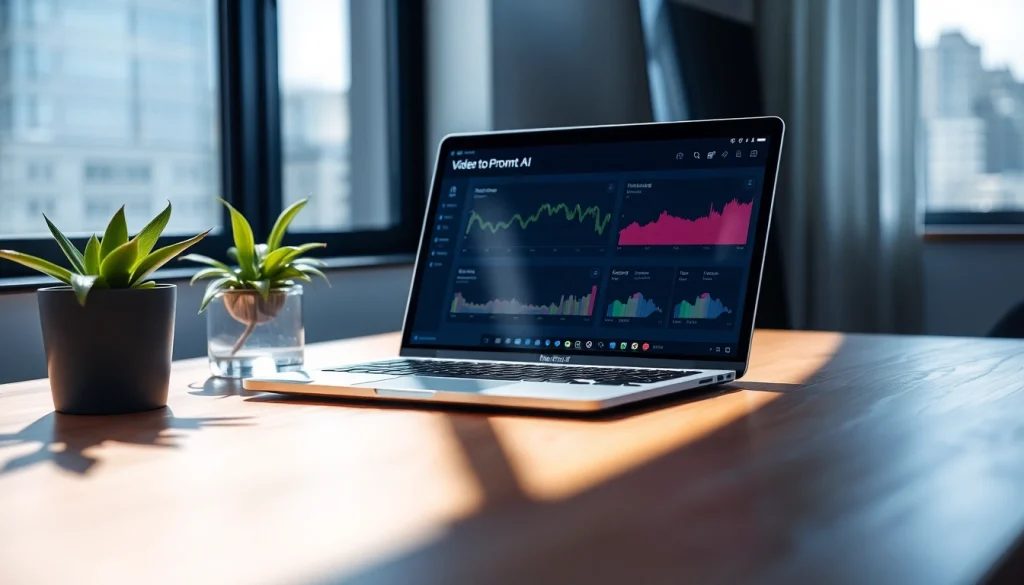 video to prompt ai interface on a modern laptop in a bright workspace