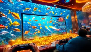 Engage in bắn cá đổi thưởng with vibrant underwater graphics showcasing thrilling gameplay.
