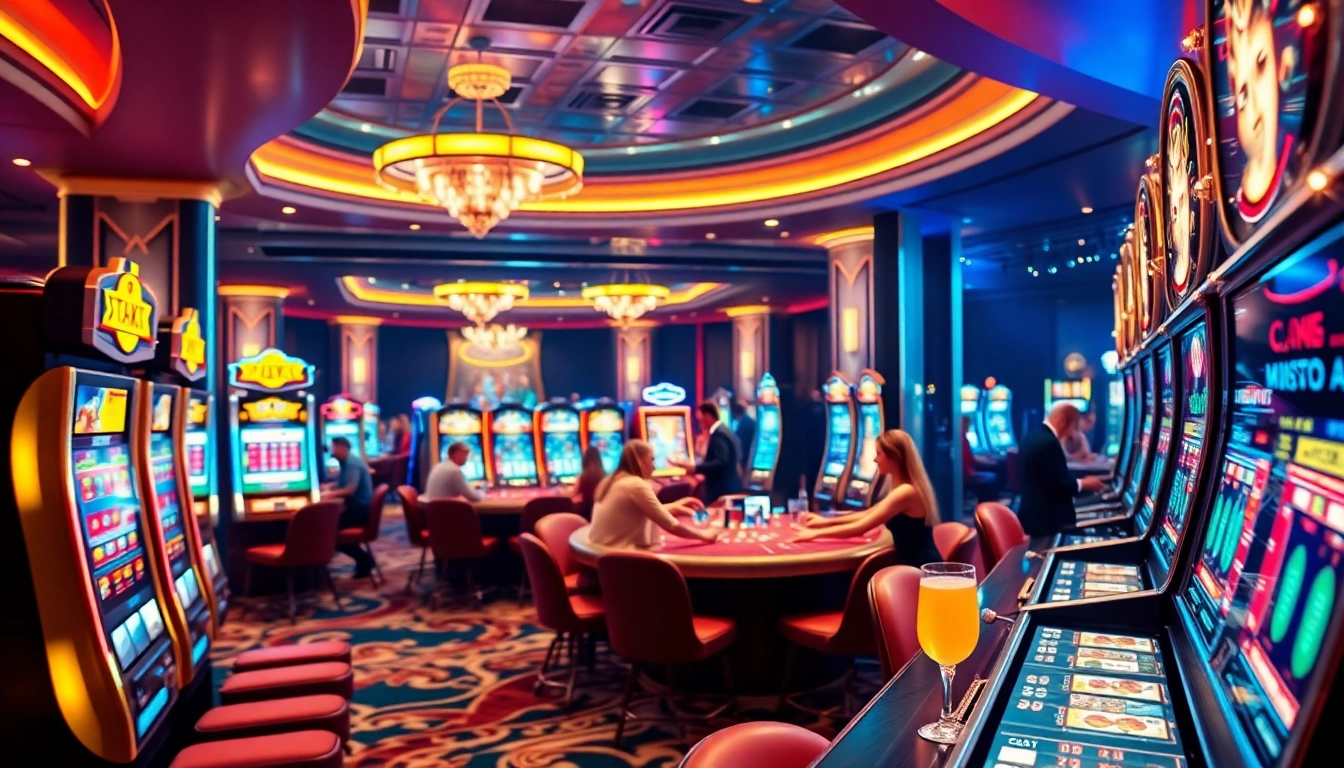 Erleben Sie spannende casino-spiele de mit lebhaften Spielautomaten und eleganten Spieltischen.