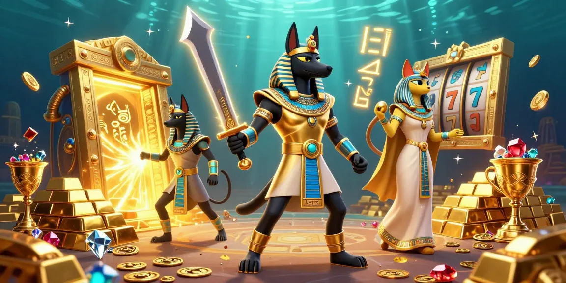 Juega en los mejores casinos España mientras exploras un mundo de jackpots y tesoros en una ilustración vibrante.
