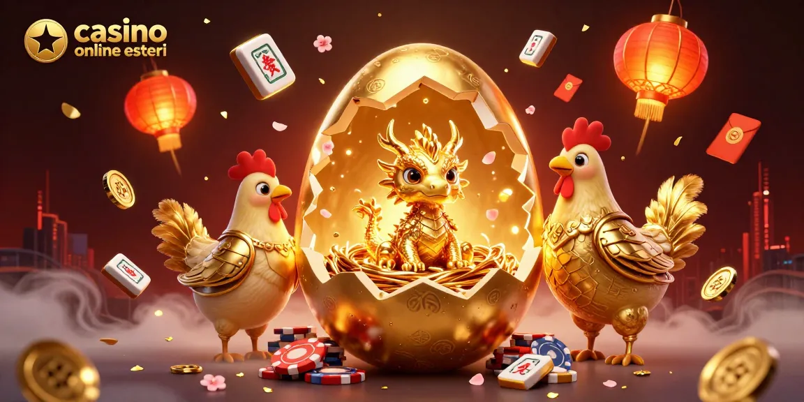 Giocatori nei casino online esteri, vivono la magia del gioco con un drago dorato e fiches colorate.