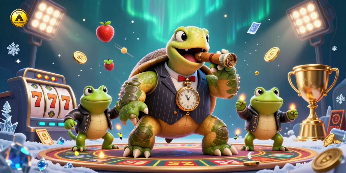 Casinò non AAMS affidabile con tartaruga pignatta e froggers, illuminato da luci scintillanti