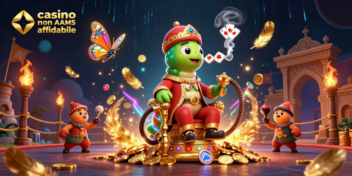 Giocatori esultano nel casino non AAMS affidabile, circondati da simboli di poker e atmosfera magica.