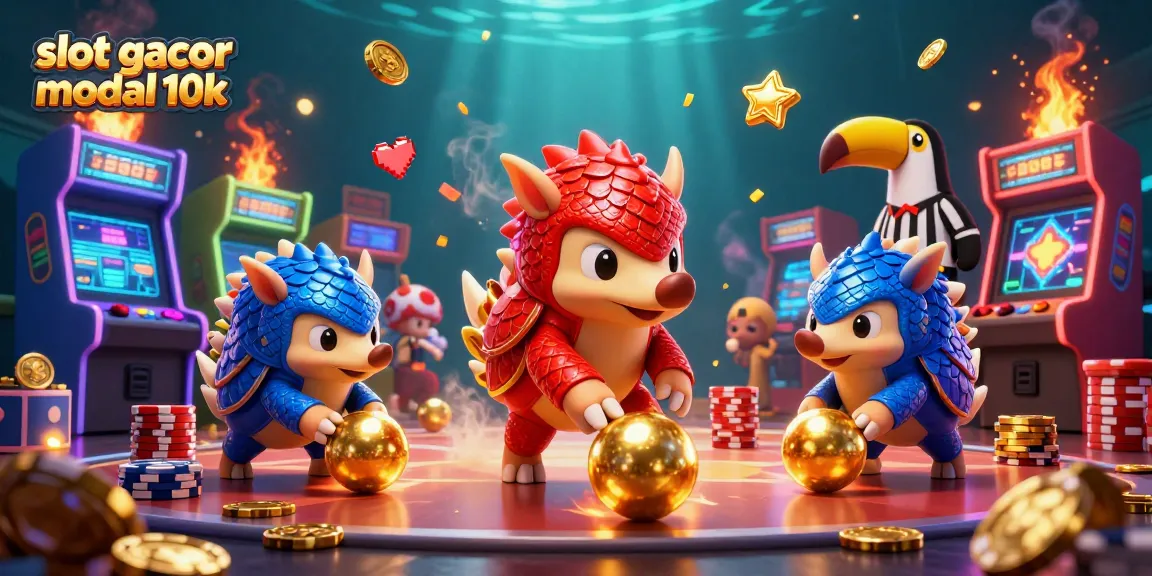 Experience the thrill with slot gacor modal 10k as rival pangolins compete in an exciting casino game scene.