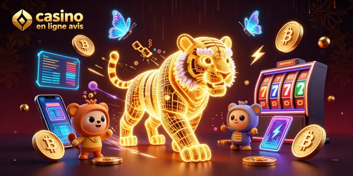 Casino en ligne avis : profitez d'une expérience immersive avec un tigre en lumière énergique et des machines à sous.