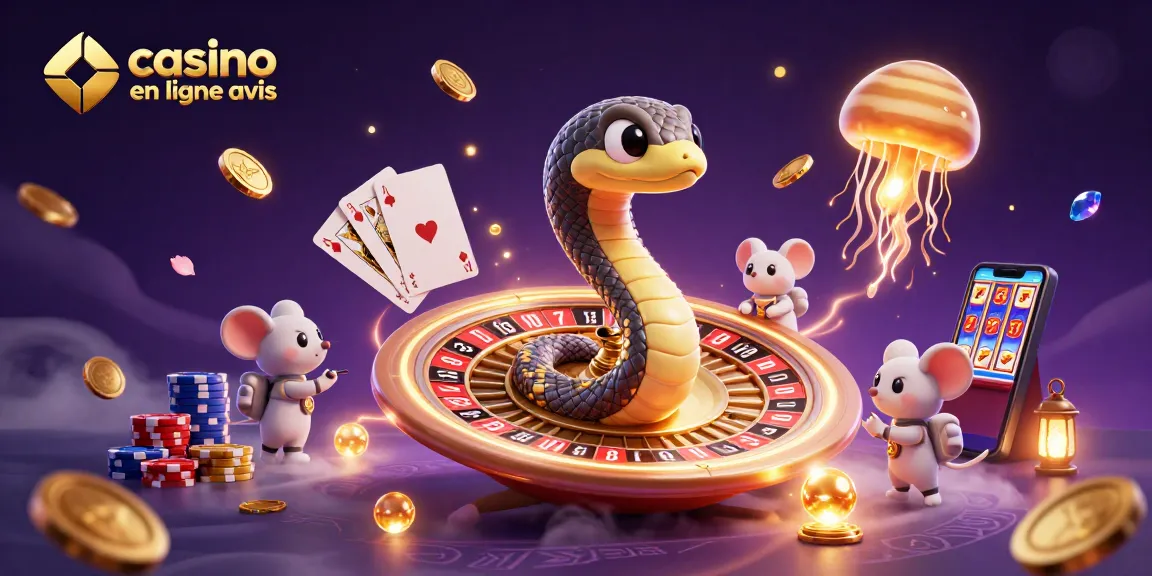 Casino en ligne avis : Des astronautes parient sur un serpent Saturne en roulette, entouré de pièces d'or.