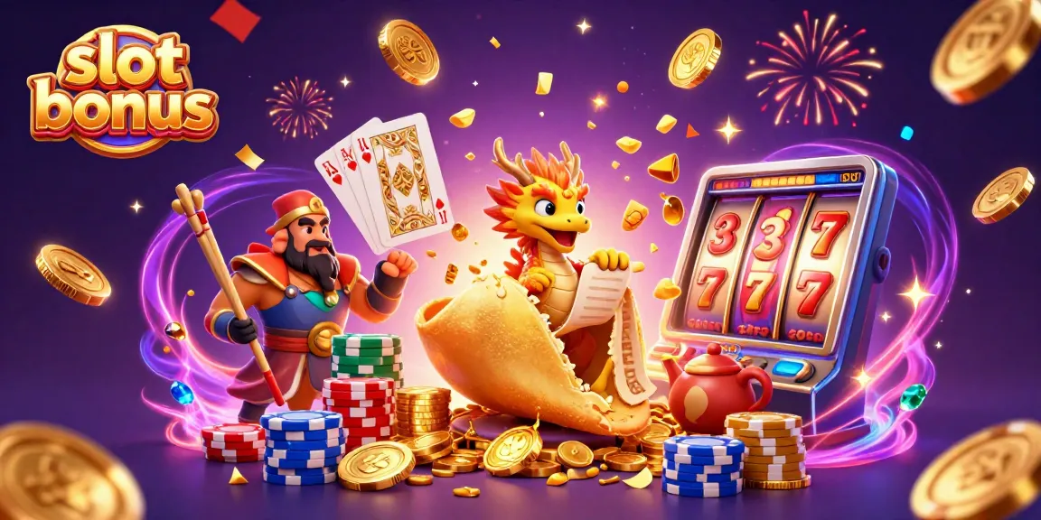 Engage with the exciting slot bonus experience highlighted in this vibrant illustration, where thrilling gaming elements and whimsical characters come alive.