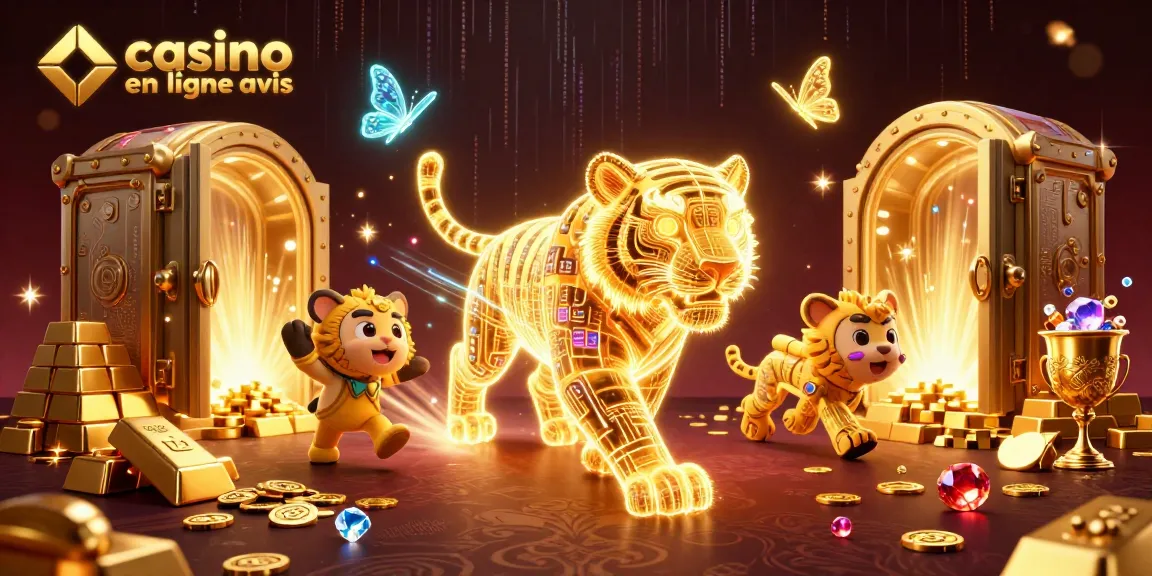 Découvrez un environnement de casino numérique vibrant avec le tigre lumineux et des trésors dans les casinos en ligne.