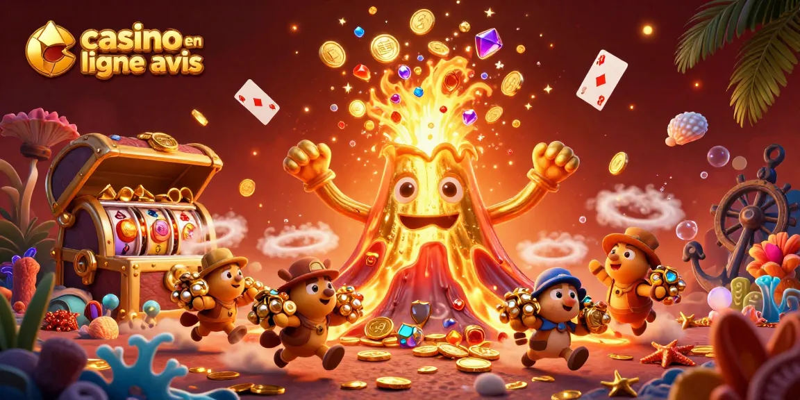 Coup d'œil sur un casino en ligne avis avec un volcan doré, des animaux aventuriers et des richesses