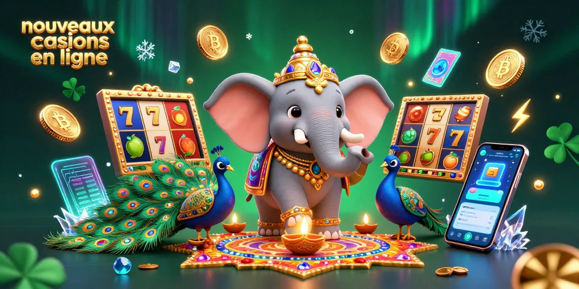 Découvrez les nouveaux casinos en ligne avec un éléphant coloré et des éléments de jeu captivants.