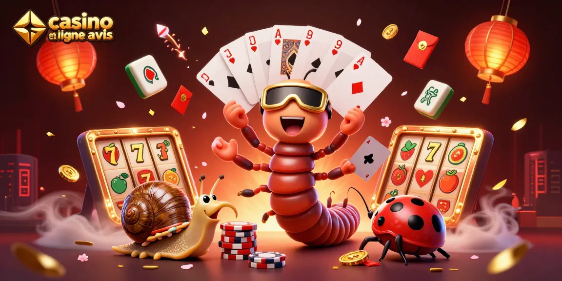 Une illustration 3D animée représentant un casino en ligne avis avec une ambiance festive et des éléments de jeu colorés.