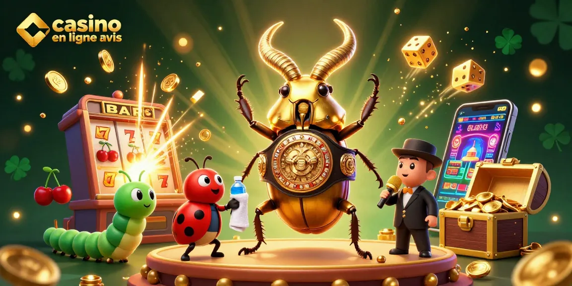 Visualisez les personnages de casinos en ligne avec une machine à sous éclatante de jackpots et bien d'autres éléments captivants.